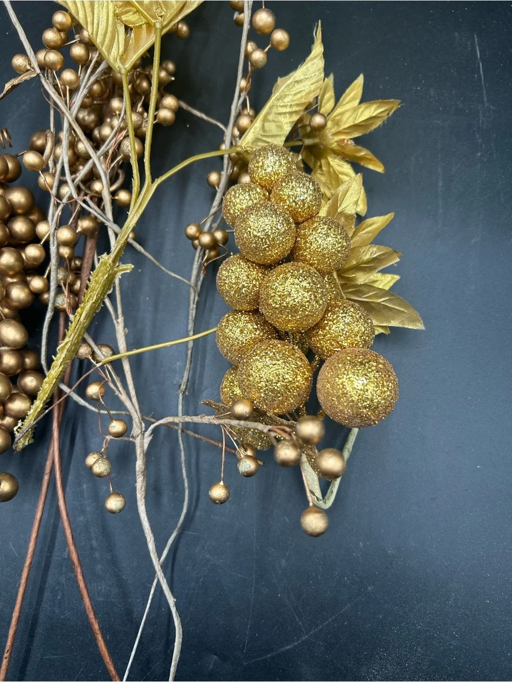 Gold Decorative Berry Spray Bundle - Home Accents, grapes